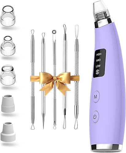 Removedores de vacío de puntos negros, aspiradora de poros para cara con 5 accesorios y 3 niveles de succión, herramientas recargables por USB para