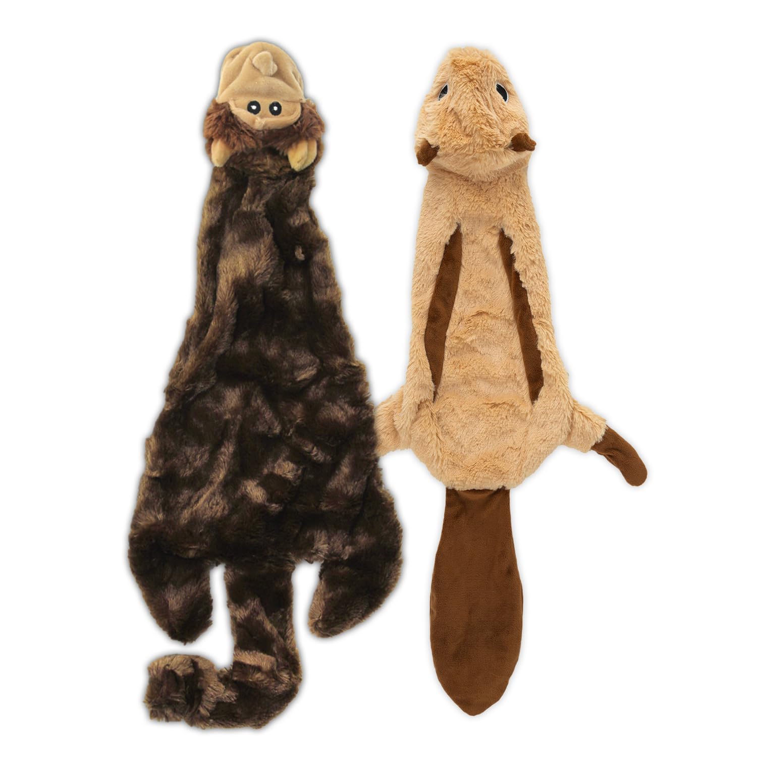 2-in-1 Stuffless Squeaky Dog Toys with Soft, Durable Fabric for Small, Medium, and Large Pets by Best Pet Supplies - No Stuffing for Indoor Play, Monkey, Squirrel, size L — image 1