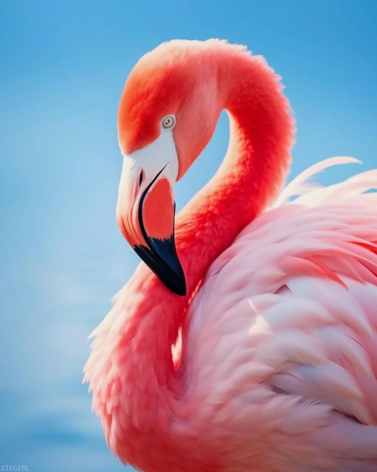XTXGERL Flamingo Paint by Numbers Kit Paint by Numbers DIY Acrylic Drawing Paintworks Artwork Adults Beginners 16x20inch