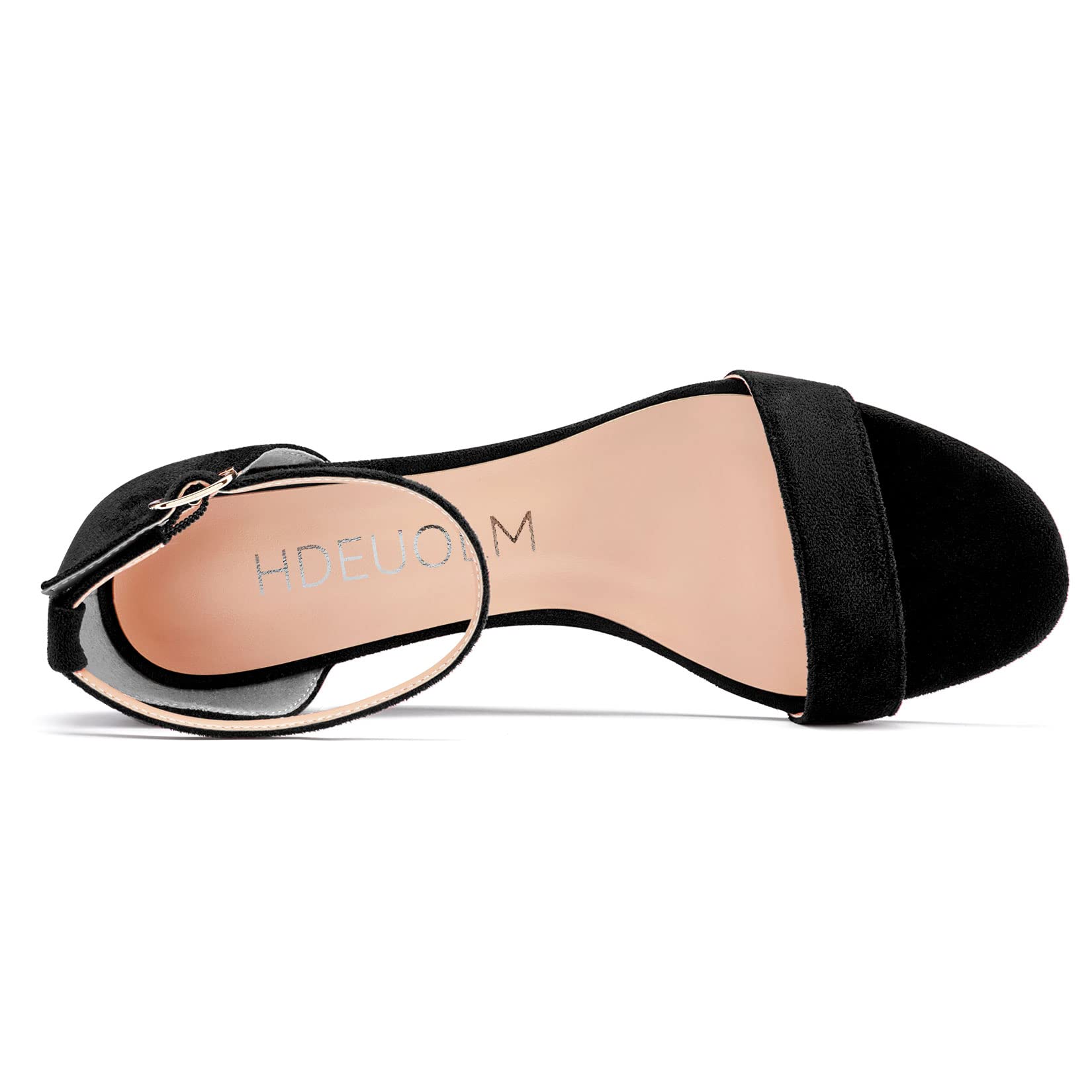 HDEUOLM Mujer Medio Heel cuña Esparto Correa Tobillo Sandalias Abierta Punta Clear Dress 5 CM Heels Zapatos