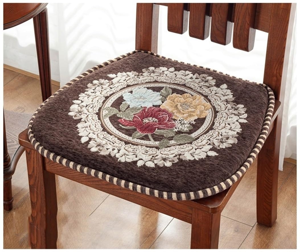 Set 1/2/4/6/8 Stuhlkissen mit Bändern - Rutschfestes Esszimmer für Küchenstühle Mit Reißverschluss Bequem & Pflegeleicht Ideal für Esszimmer Deko