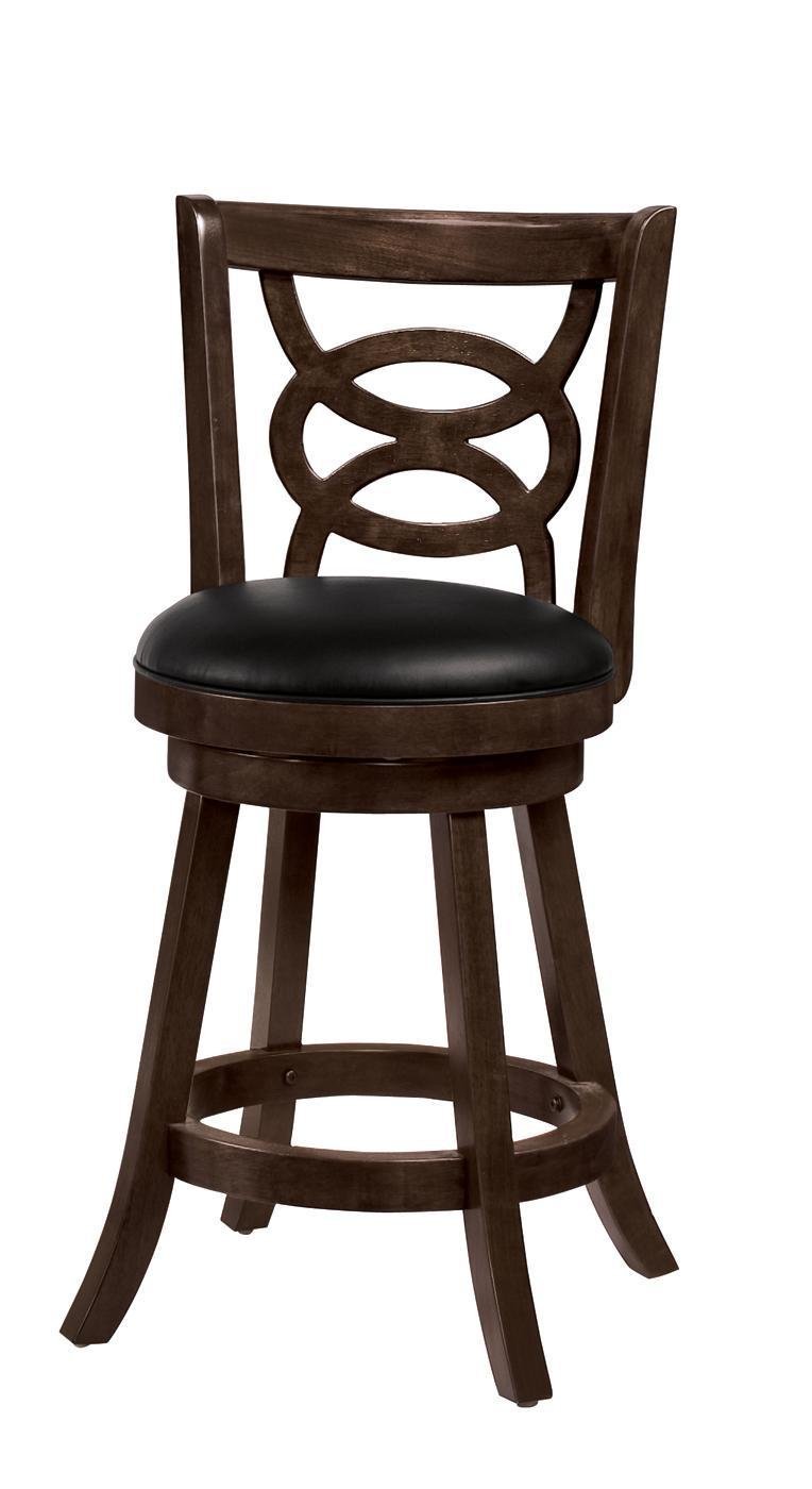 Swivel Counter Height Stools with Upholstered Seat Cappuccino (Set of 2)