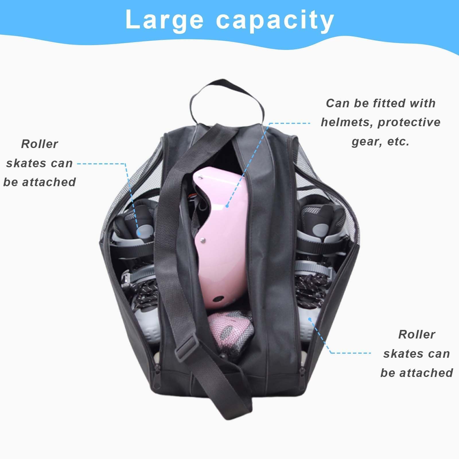 Borsa per pattini da ghiaccio, tre strati, Borsa per pattini a rotelle, Borsa Pattini a rotelle, Borsa porta pattini ghiaccio,Borsa Pattini in Linea, adatto per pattini a rotelle e pattini da ghiaccio
