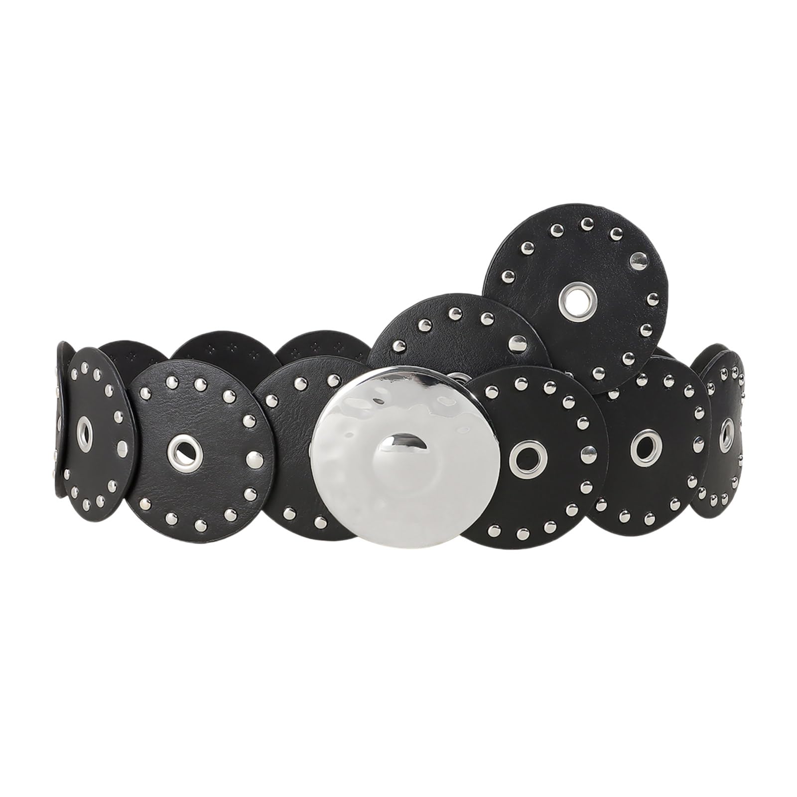 GRABAGECAN Wide Belt For Women Waist Chain Belly Chain Grommet Waist Chain Western Rivets Belt Western Belly Chain For Dress