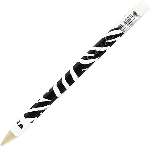 Miniatura 4 de Zebra Cadoozle - Mini lápiz mecánico  0028in de plomo  Novedad estampado de cebra y guepardo  Paquete de 10