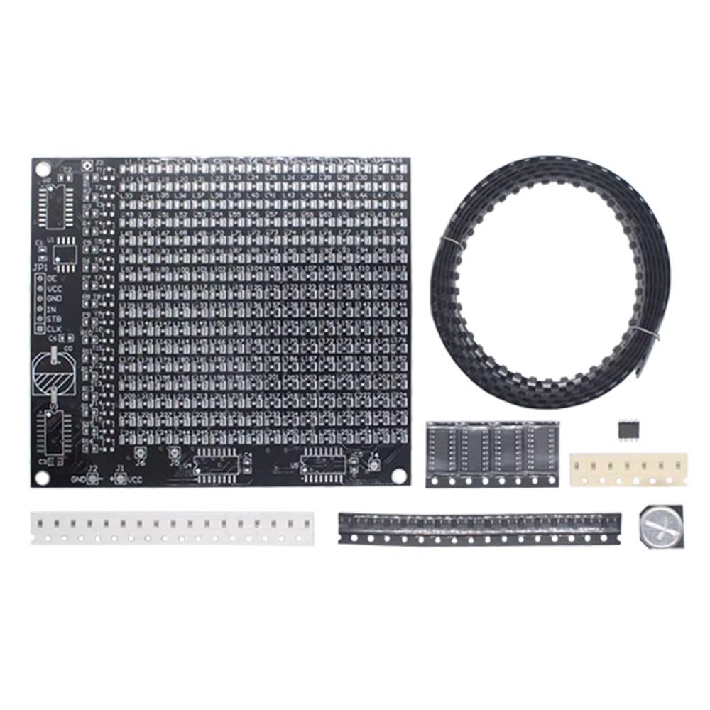 256LED Component Soldering Exercise Board Kit,DX-TP17 300 DIY Advertising Screen Component Soldering Board Kit