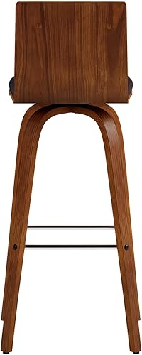 Miniatura 172 de Armen Living Vienna - Taburete giratorio de 26 pulgadas de altura de mostrador de piel sintética gris y madera de nogal Piel sintética