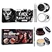 Produktbild Halloween Schminke Set,Face Paint Weiß + Schwarz mit Makeup Pinsel,Kunstblut + Narbenwachs + Schaber Fake Blood Set, Halloween Make up Set,Kinderschminke,Clown Bilden Gesicht Körper Farbe Set