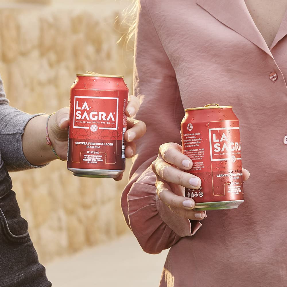 La Sagra - Cerveza Lager estilo Pilsner - Alc. 5,2% Vol. - Caja de 24 latas de 330 ml - Total: 7920 ml (Paquete de 5)