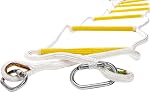 Certified Rope Ladder Fire Escape Use 2.5m (8ft) - Retractable Safety Rope Ladders with Spring Hooks – Lightweight & Compact - Multi Function - Reusable - Emergency Exit Ladder