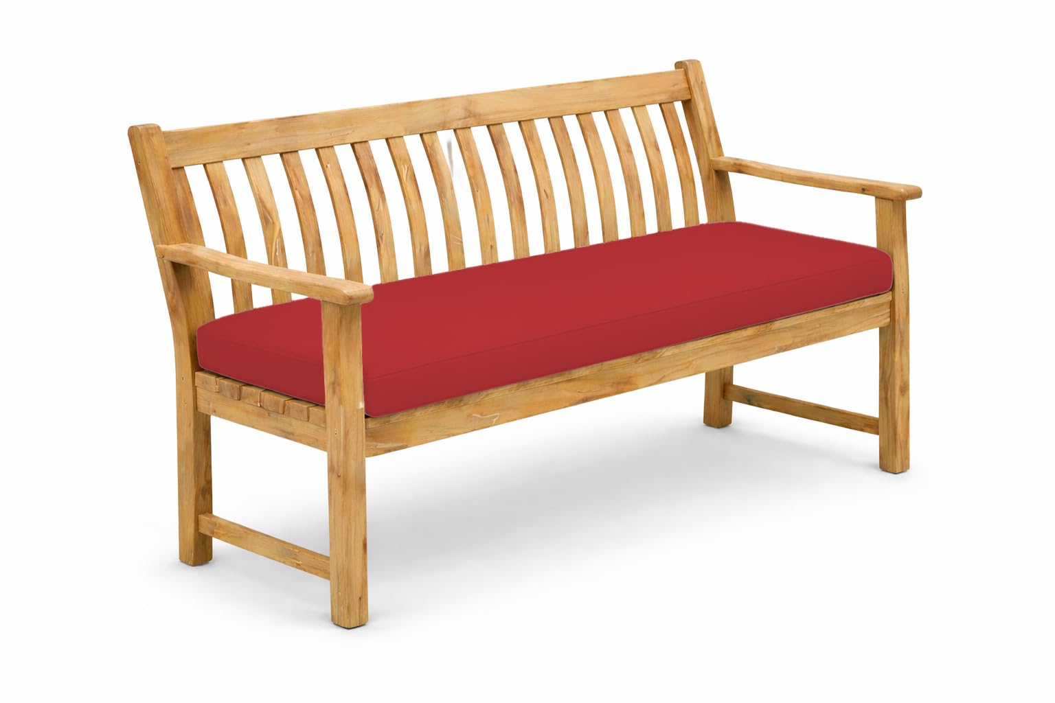 TT ThreadTrade® Waterproof Garden Bench Cushion, Thick Padded Outdoor Seat for 2 & 3 Seater, Durable & Weather Resistant (Red, 16 × 42 × 2 inch (2 Seater))