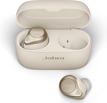 Jabra Elite 85t True Wireless Bluetooth Earbuds, Gold Beige, Advanced Noise-Cancelling With Charging Case for Calls & Music Superior Sound & Premium Comfort