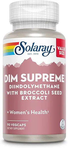 Solaray DIM Supreme 100mg | Menopause & Estrogen Metabolism Supplement with Broccoli Seed Extract | 90 VegCaps