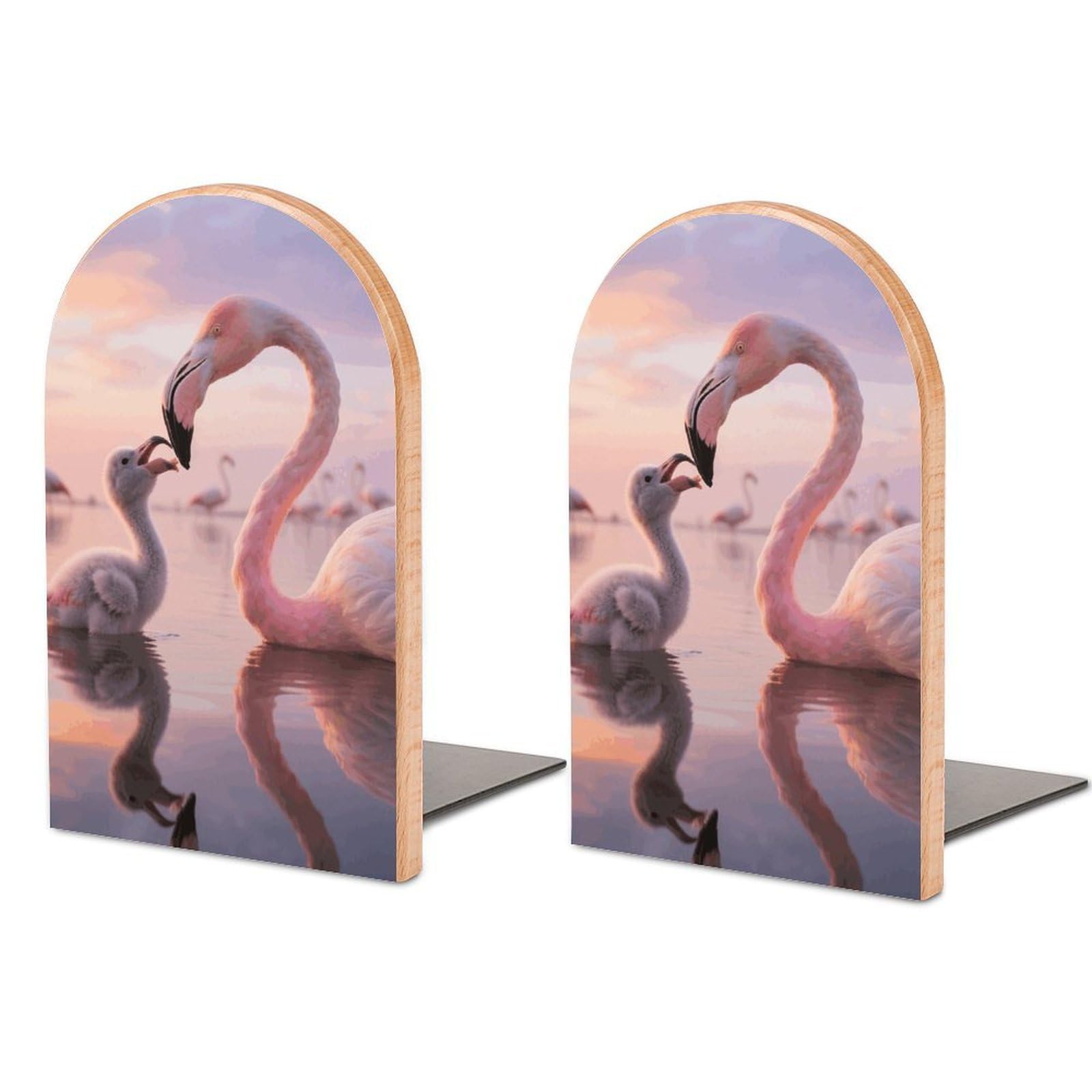 Serre-livres antidérapants en bois Pretty Sunset petit format 7,9x12,7 cm lot de 2