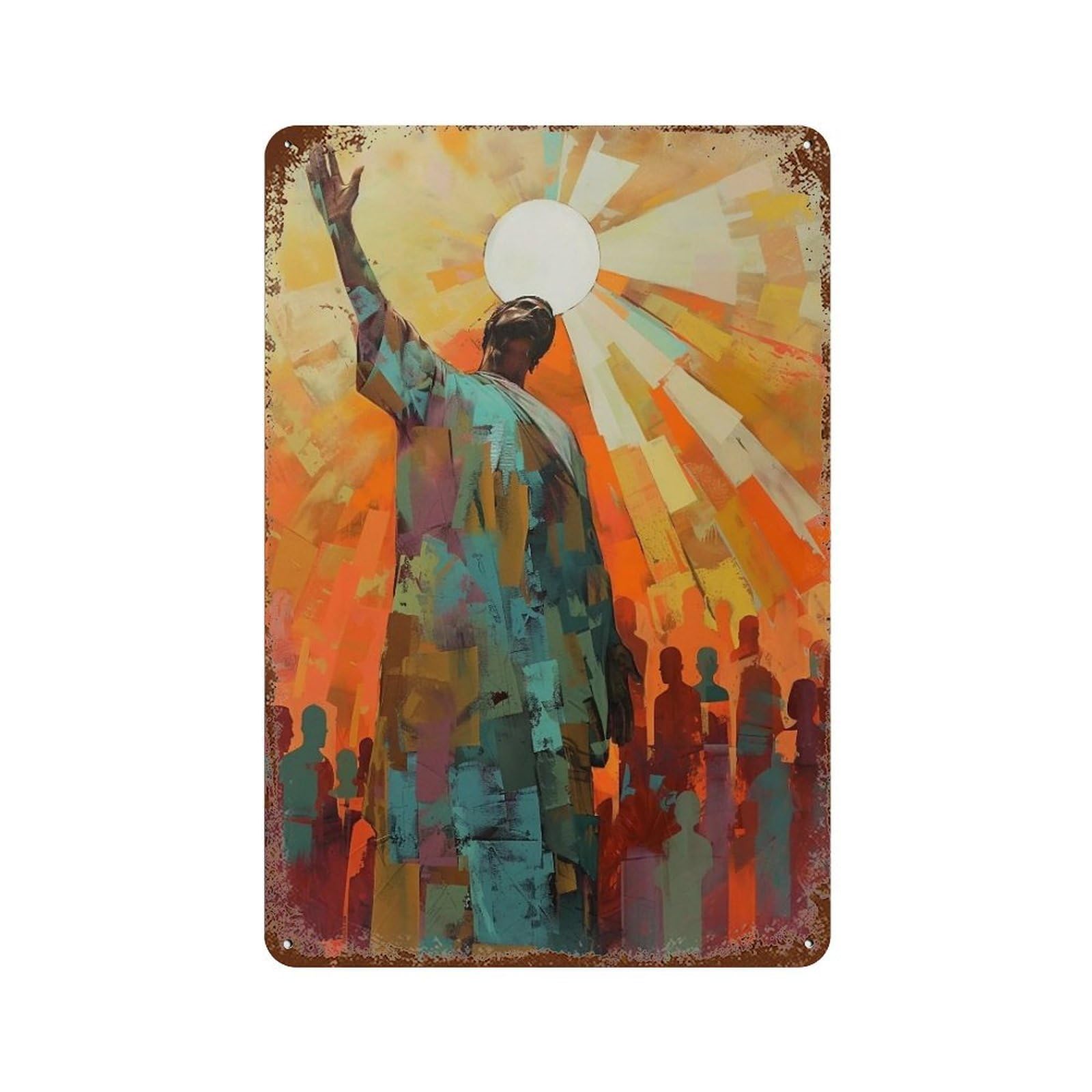 MGHTGRWE Christ’s Radiance 02 Poster Wall Art Iron Vintage Metal Tin Sign Modern Home Cofffee Club Art Bar Shop Decor 30x20cm