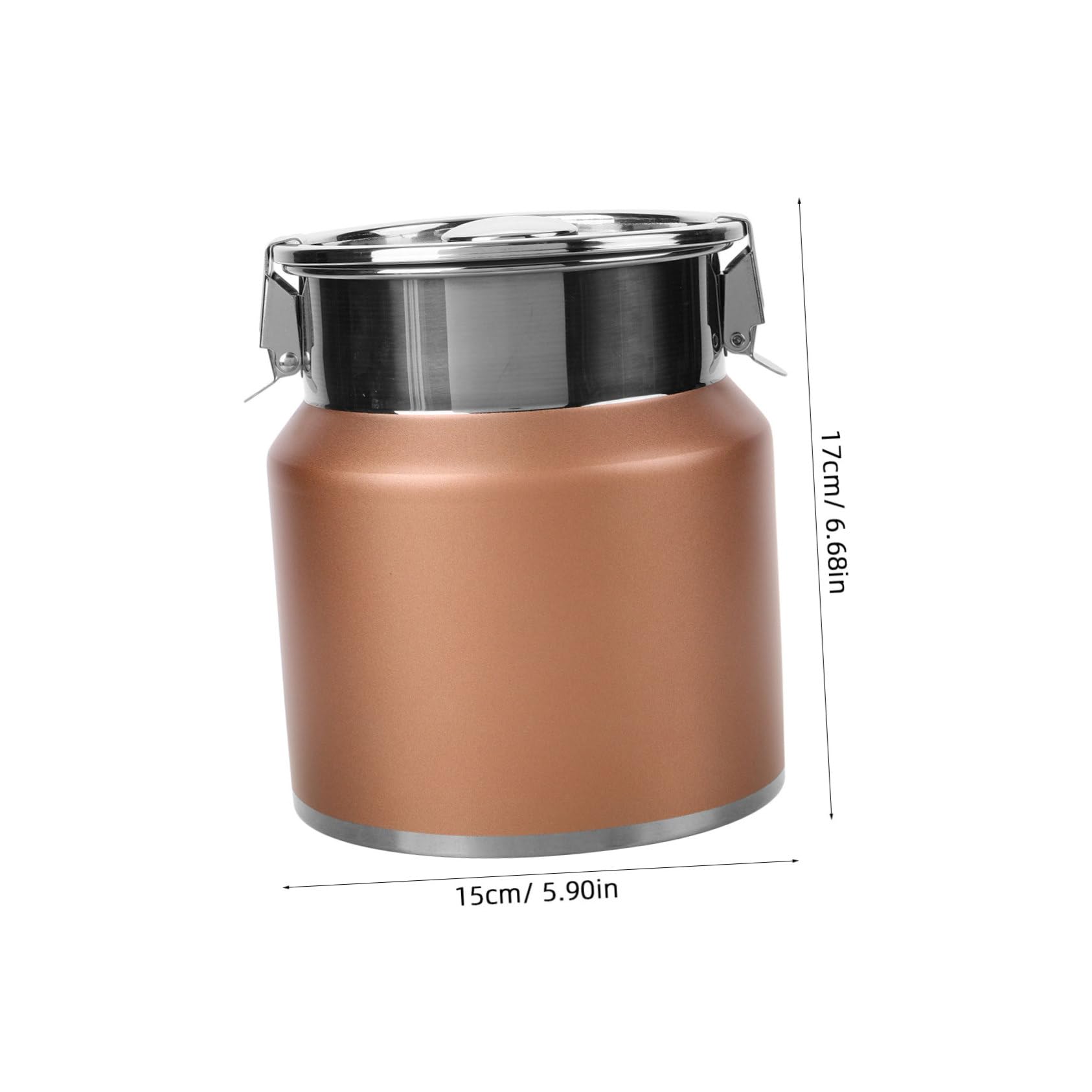 MAGICLULU Lattiera in Acciaio Inossidabile da 2.5l Coperchio Ermetico, Superficie Liscia e Stile Rustico Country, per Casa e Campeggio