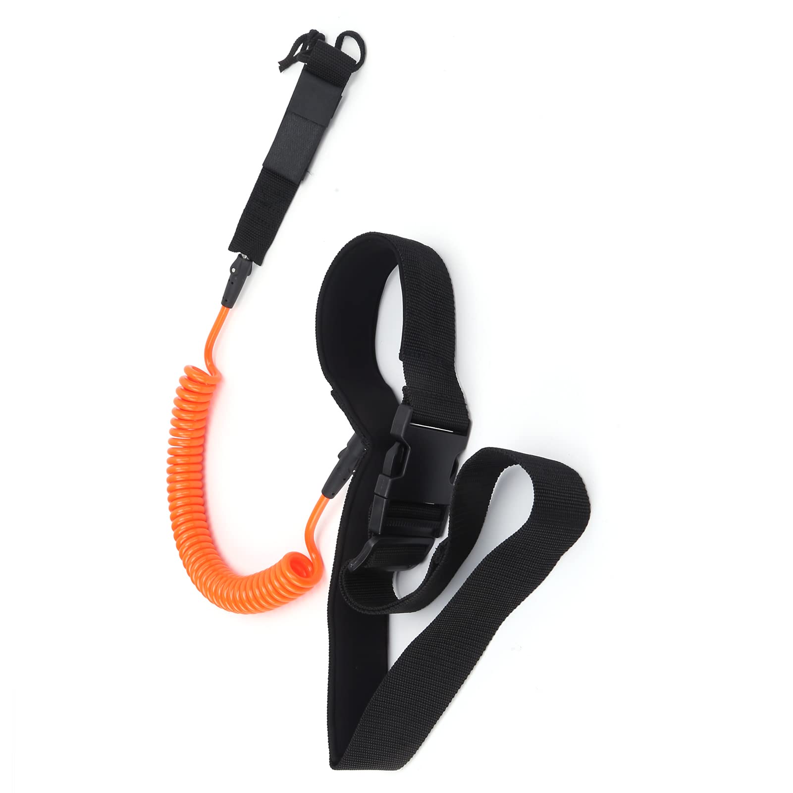AYNEFY Extreme Sports Surf Sailing, Soft Helical Surfboard Leash for Surfing Surfboard Waist Rope High Elasticity Extreme Sports (Orange)