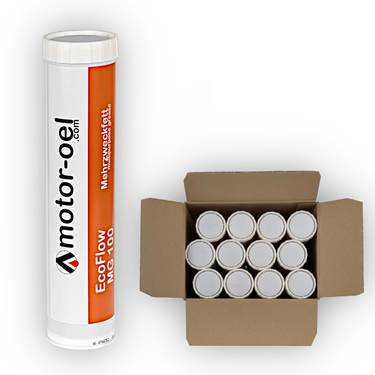 EcoFlow MG 100 Schmierfett – 12 x 400g. Kartusche | Hochleistungs-Mehrzweckfett für Gleit- & Wälzlager | haftstark, alterungsbeständig, korrosionsschützend – für Maschinen & Baumaschinen