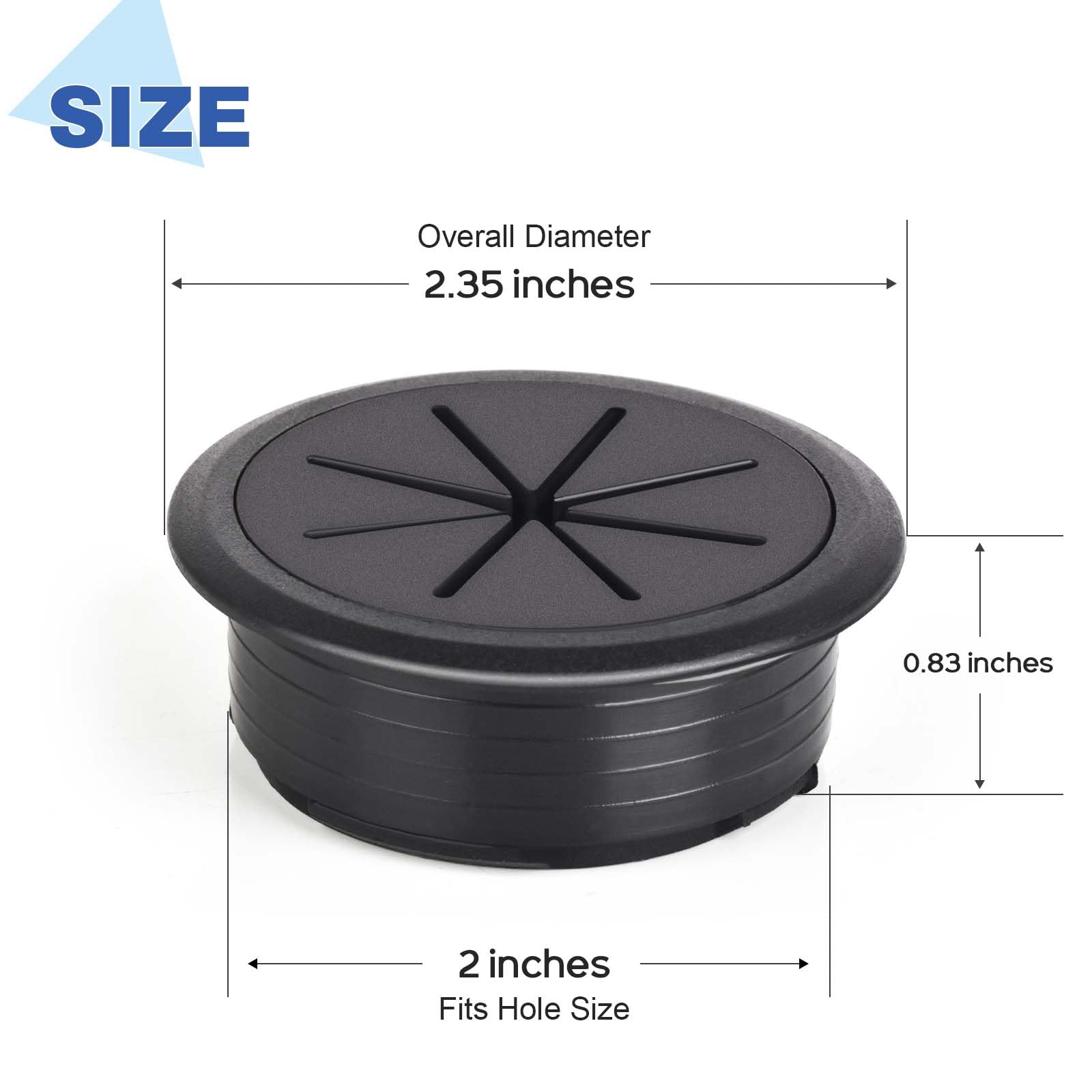 6 PCS Desk Grommet 2 Inch/50mm Flexible Silicone Cable