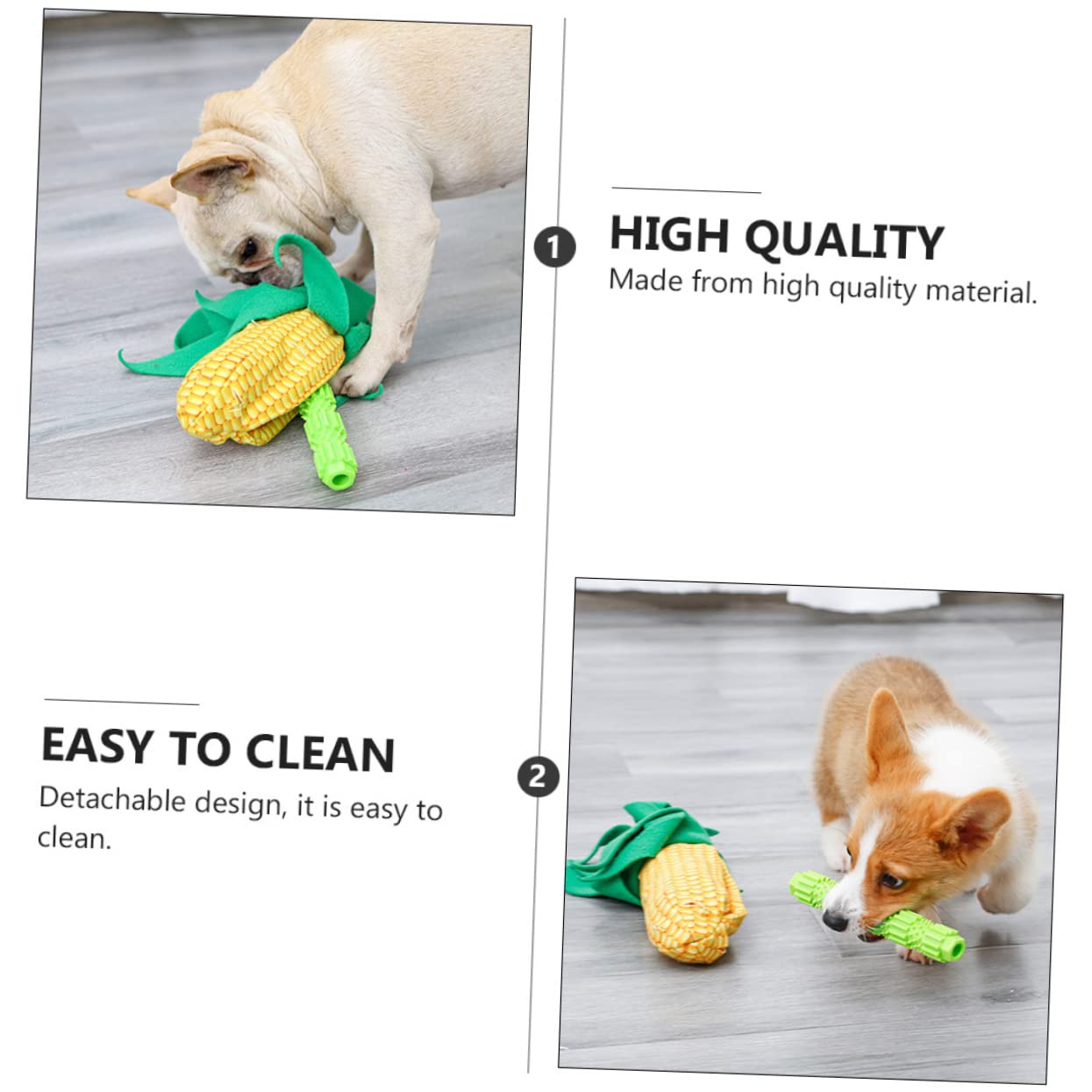 Mipcase 2juegos Juguete Interactivo para Perros Dispensador De Comida Forma De Maíz para Entrenamiento y Estimulación Olfativa Juguete para Perros Pequeños y Fácil De Limpiar y