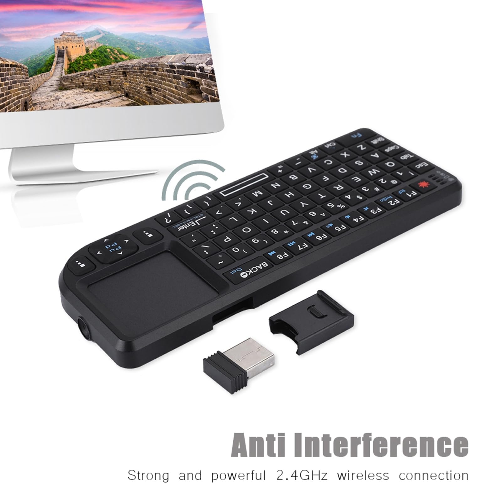 Mini Bezprzewodowa Klawiatura Bezprzewodowa i Myszy Touchpad Myszy, Ultra Cienki Klawiatura USB dla dla 360