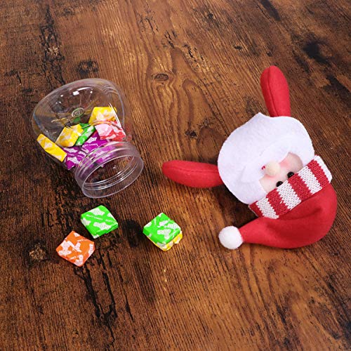 NUOBESTY Pote de Natal com 5 peças, recipiente de armazenamento de alimentos, pote de plástico trans