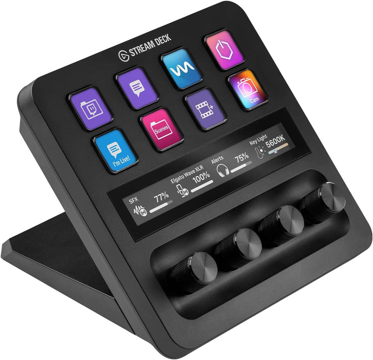 Elgato Stream Deck +,Audio Mixer,Production Console and Studio Controller for Content Creators,Streaming,Gaming,with customizable touch strip dials and LCD keys,works with Mac-and PC,(Pack of 8)