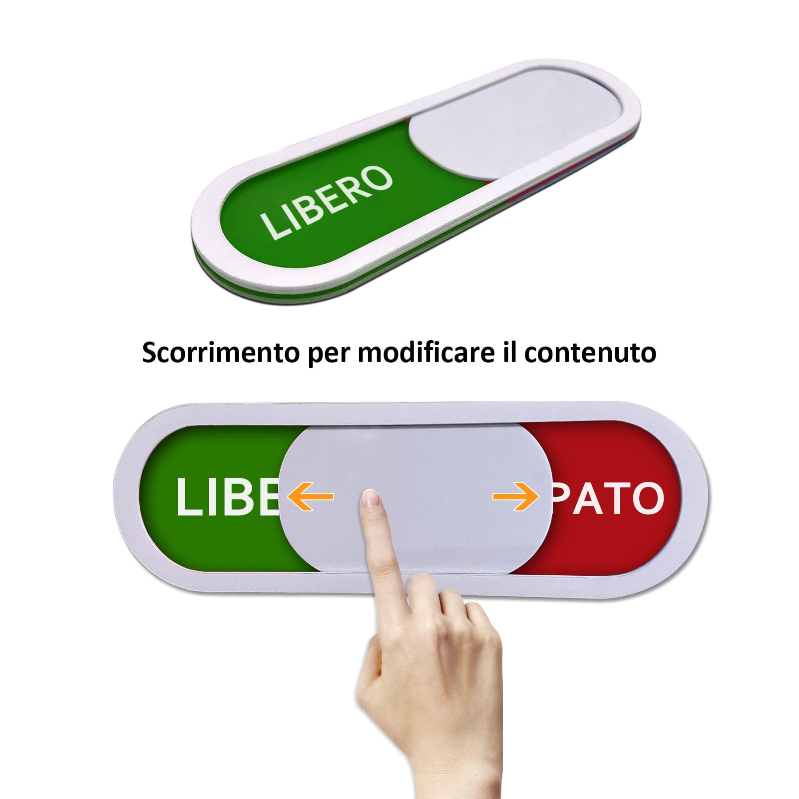 Andchi 2pcs LIBERO OCCUPATO Cartelli scorrevoli Autoregistrazione Cartello per porta Cartello ufficiale per ufficio Per uffici e altri luoghi pubblici