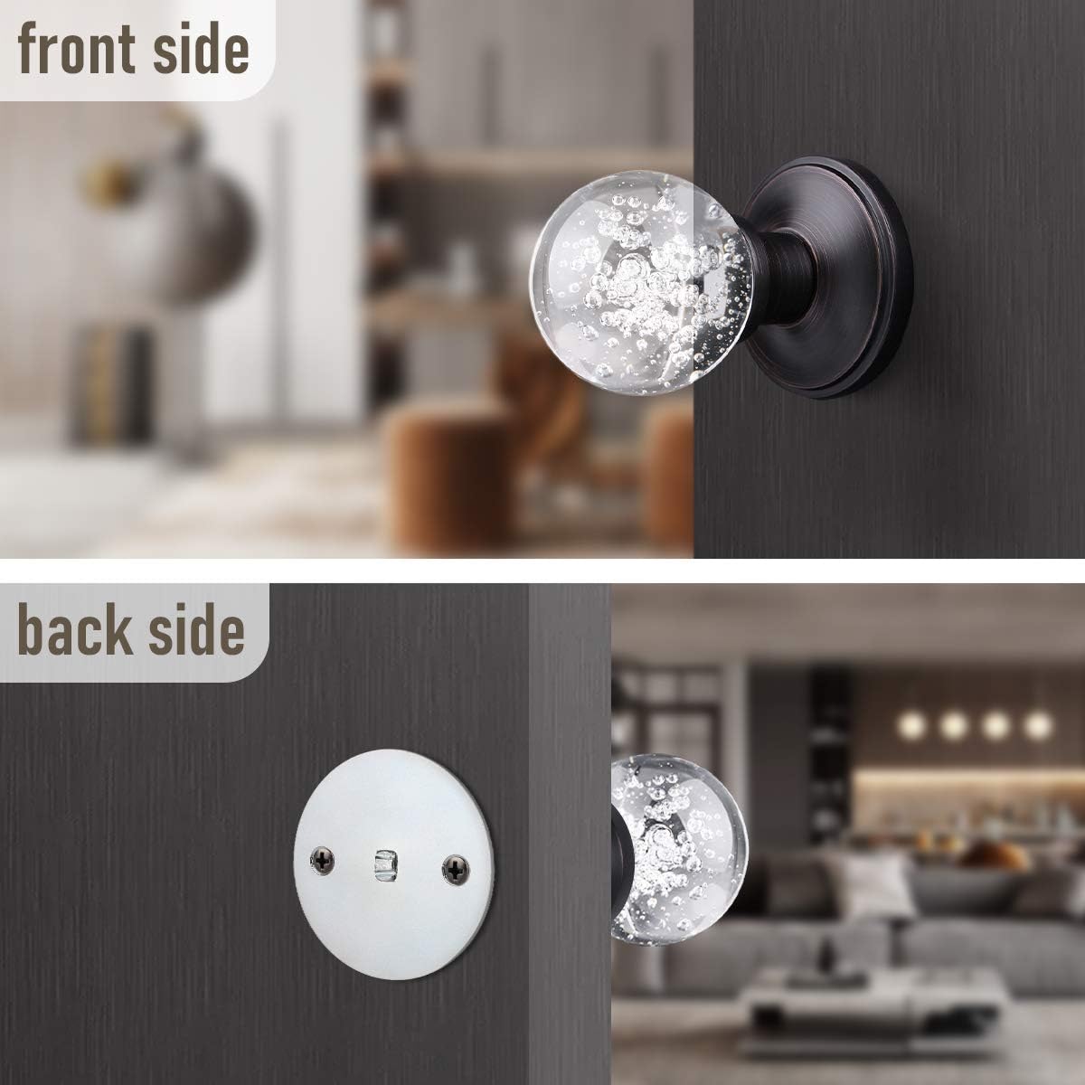 Chеареѕt 🛒 KNOBWELL 5 Pack Interior Bubble Glass Dummy Door Knob Single Sided Crystal Door Knob Closet Door Knobs Antique Oil Rubbed Bronze Flаѕh Dеаlѕ - 40% оƒƒ KNOBWELL 5 Pack Interior Bubble Glass Dummy Door Knob Single Sided Crystal Door Knob Closet Door Knobs Antique Oil Rubbed Bronze