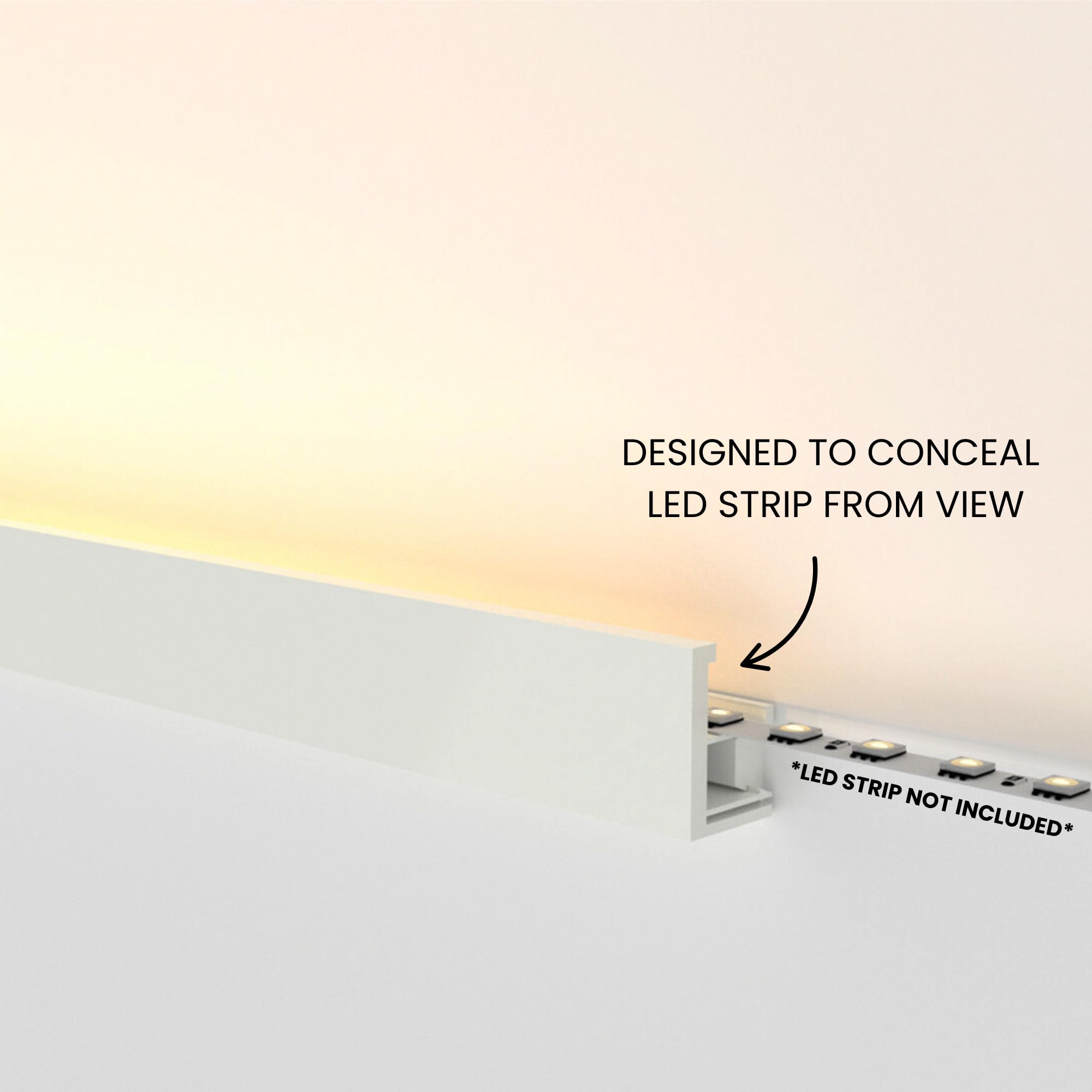 The 16.4FT/5M Modular Channel Assembly Kit for The Concealment of LED Strip Lighting Surface Mounted Cove Light Wall Washer Lighting Decor (Covers 16 ft / 5 m) — Amazon image 2