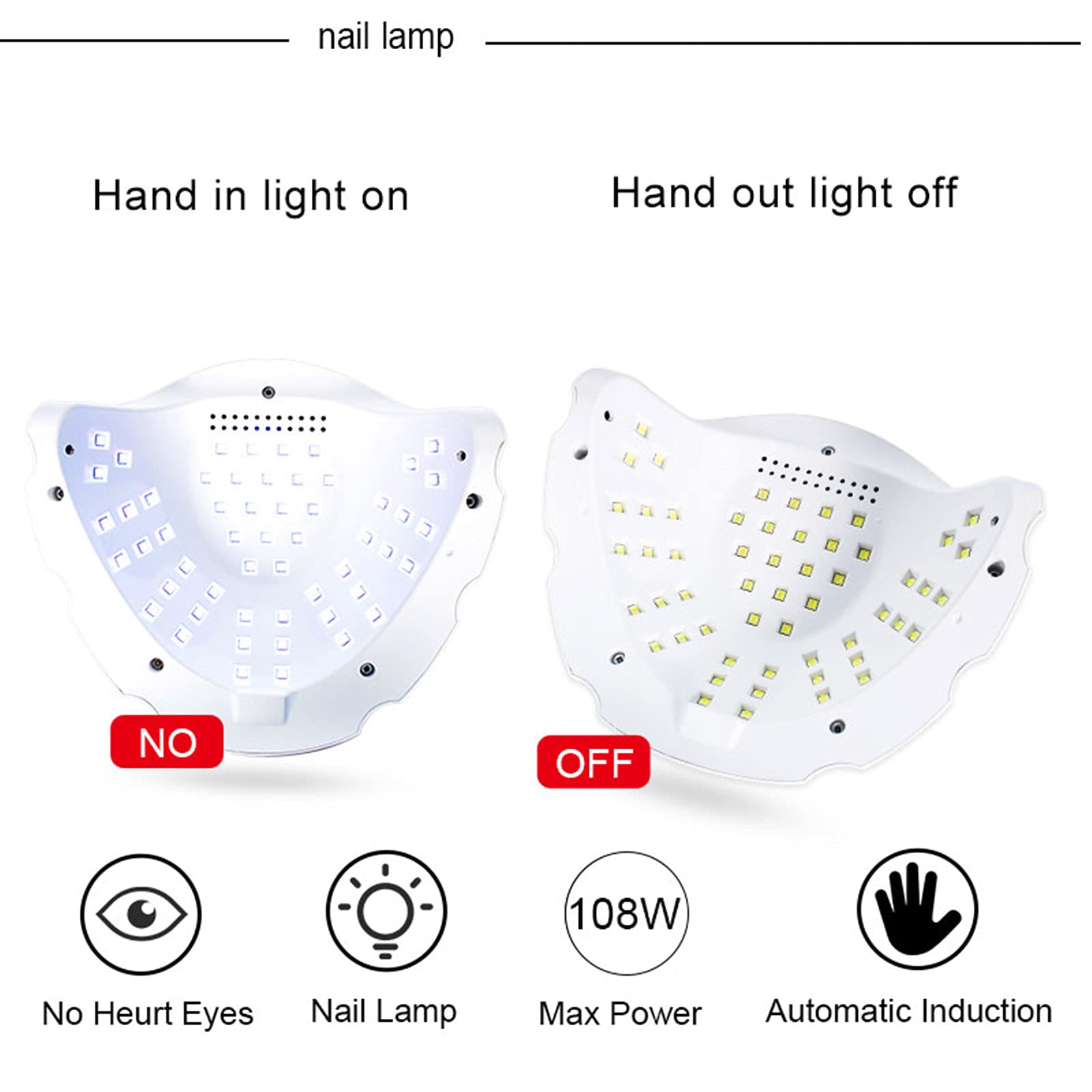 ZYC 108W Lampada per Unghie per Unghie per Unghie Asciugacatura velocità Rapida Gel Light Light LED UV Lampade UV per Tutte Le Gel Polish Polding Lamp