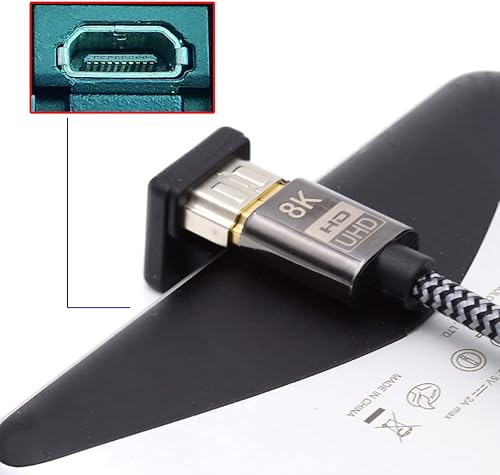 Miniatura 6 de Cable 4K 360 grados hacia abajo opuesto en forma de U en ángulo trasero Micro HDMI 1.4 macho a HDMI hembra adaptador de extensión convertidor