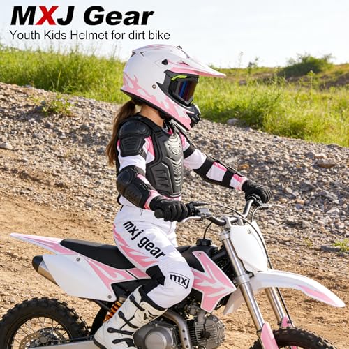 Image of Youth Kids Dirt Bike Helmet for Boys & Girls,F001 Full Face Motorcycle Helmet for Off-Road ATV Street Riding Four Wheeler Mountain Bike with Goggles Gloves,DOT Approved