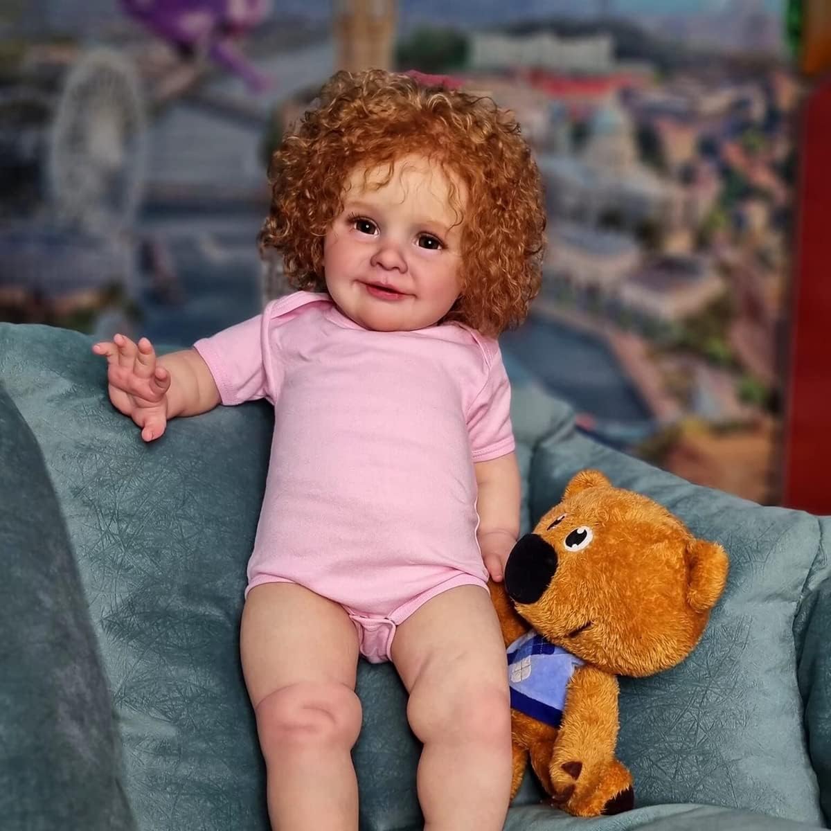 Reborn Big Baby Dolls Girls 26 Inch Realistic Reborn Toddler Doll Soft Body Weighted Real Life Large Baby Doll with Curly Hair Reborns Toys Collecitble Dolls