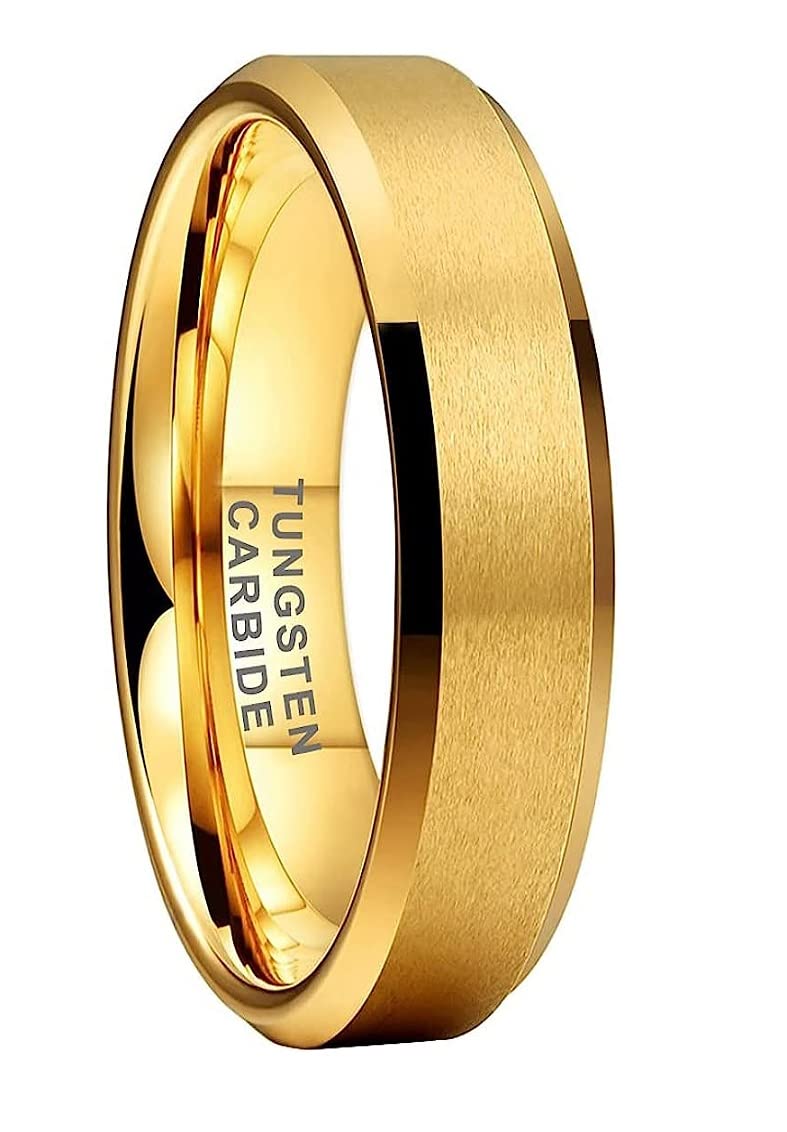 CROWNAL 3mm 5mm 7mm 9mm Tungsten Rings for Men Women Black/Silver/Gunmetal/Gold Beveled Polished Edges Matte Finish Comfort Fit 4-17