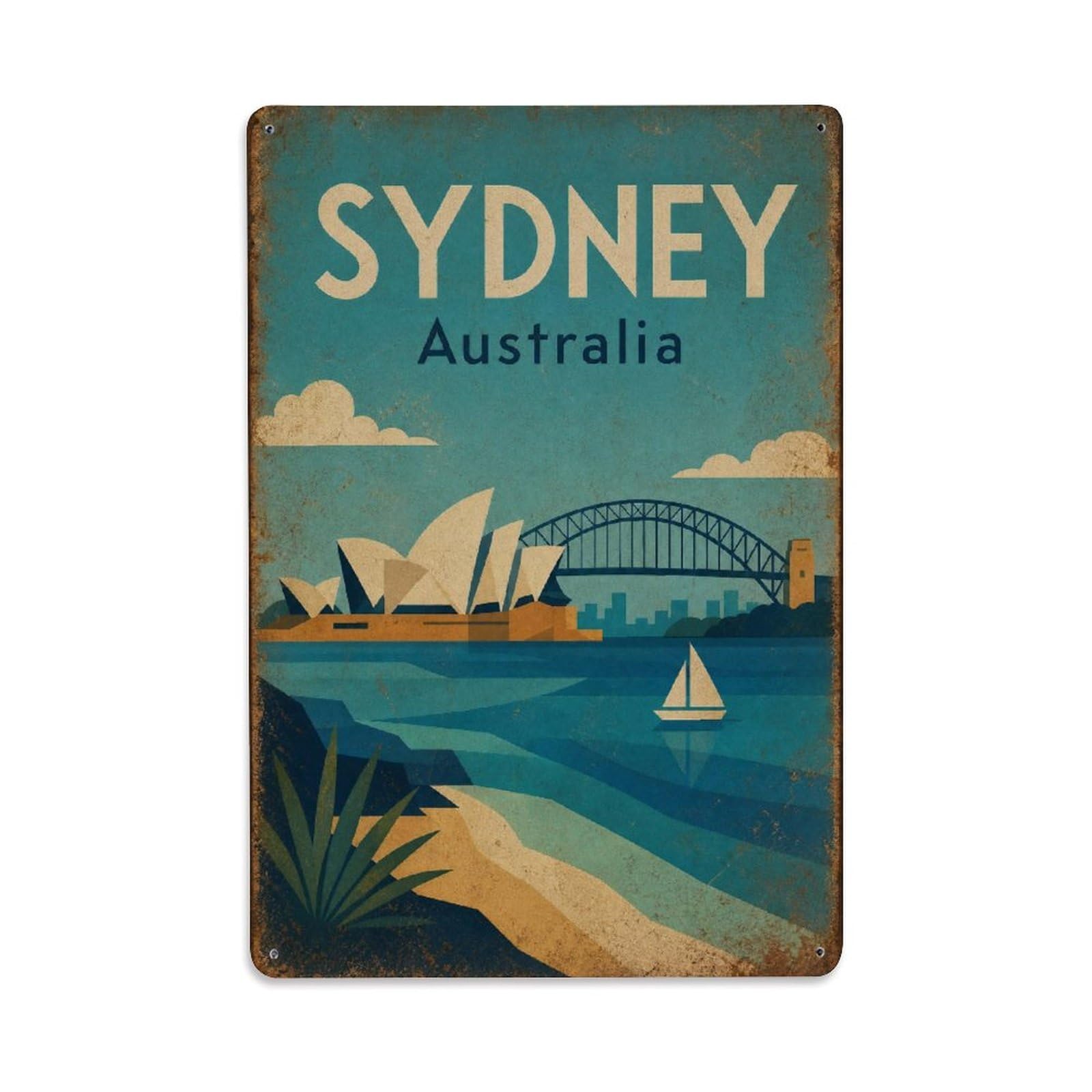 Island Travel Sydney Australia Coastal Heritage Metal Tin Sign