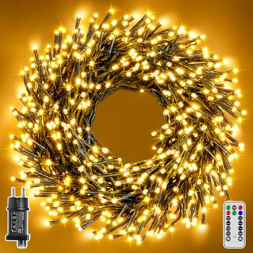 Hopexy Lichterkette Weihnachtsbaum Außen 30m 1500 LEDs, 8 Modi &...