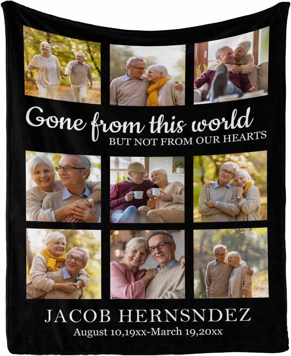 in Loving Memory Personalized Photo Blanket for Loss of Loved one Memorial Throw Blanket - Remembrance Gifts Bereavement Gifts Sympathy Gifts Memorial Gifts 40 x 50 Inches