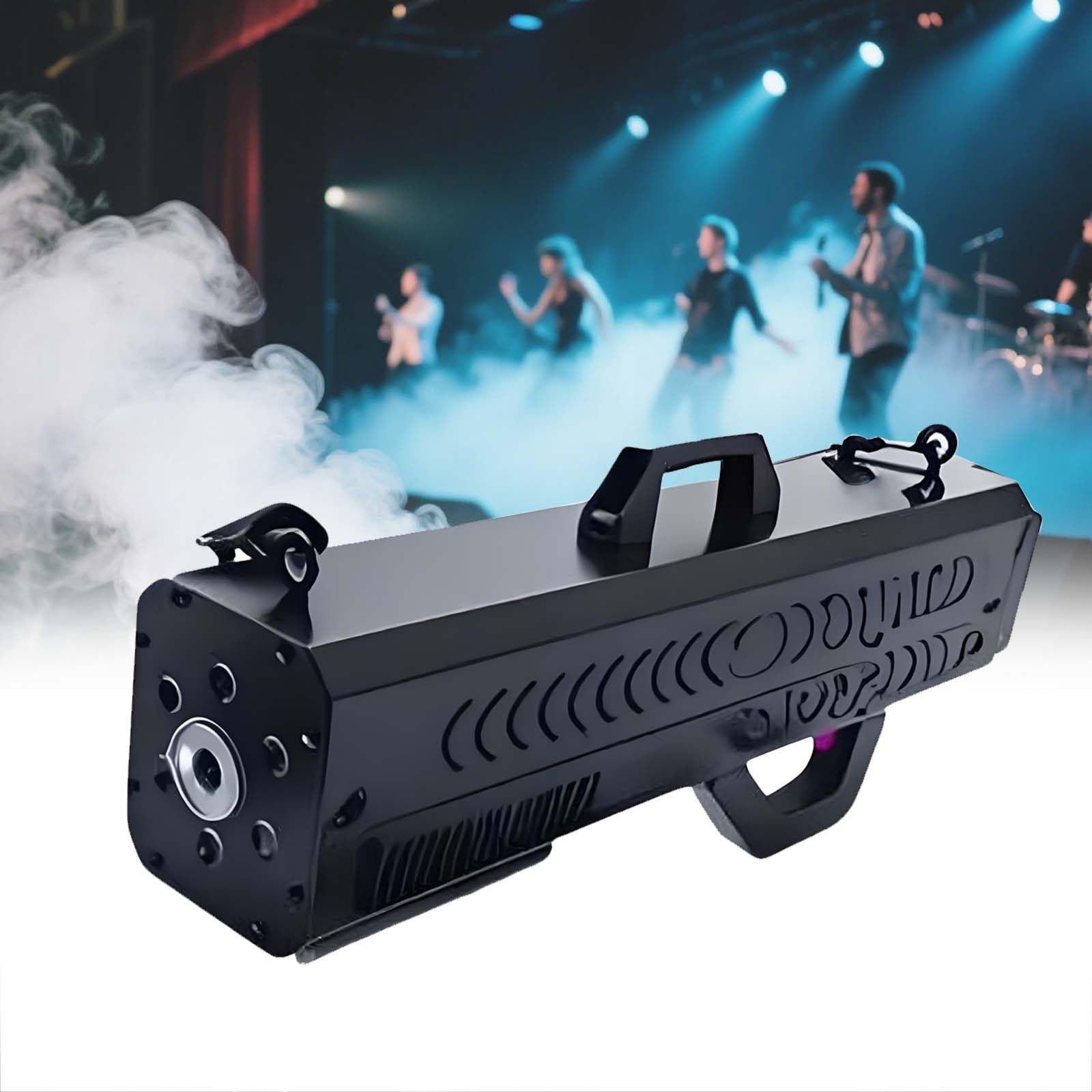 Macchina del Fumo Portatile, 6 LED RGB da 3 W, Attrezzatura per Effetti Scenici per Dj, Eventi, Matrimoni, Spettacoli Teatrali, Macchina A Spruzzo Portatile per Discoteca, Gittata 6-8 M,Black