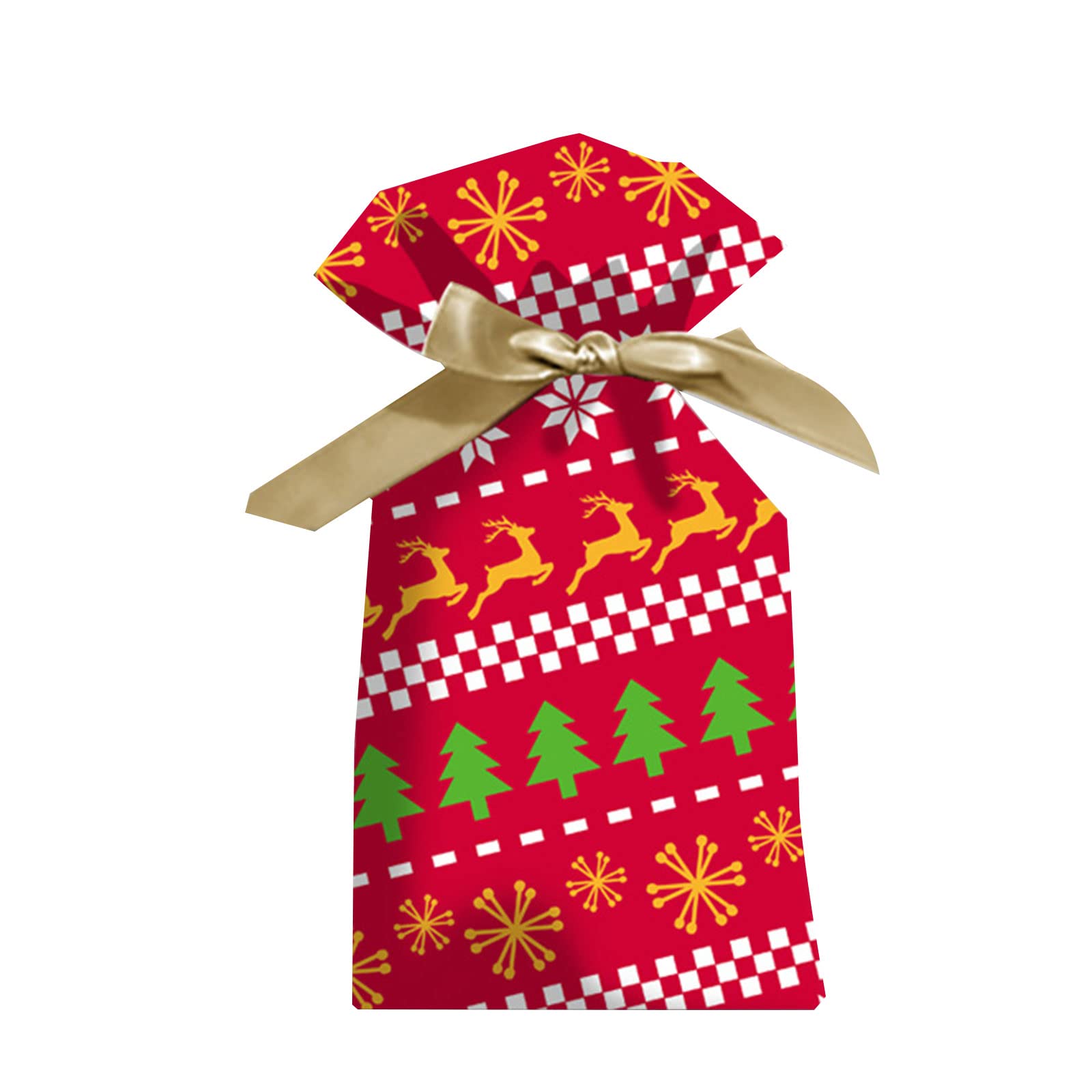 Elnwnnkc Bag 50Pcs with Drawstring Storage Pouches for Children Festival Candy Biscuit Packaging Christmas Candy Bags Gift Treat Bags