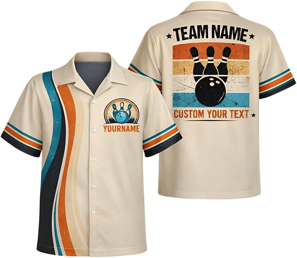 Personalized Bowling Shirt, Custom Button-Down, Matching Team Shirt for Group Events for Men & Women, 3D Polo Shirts