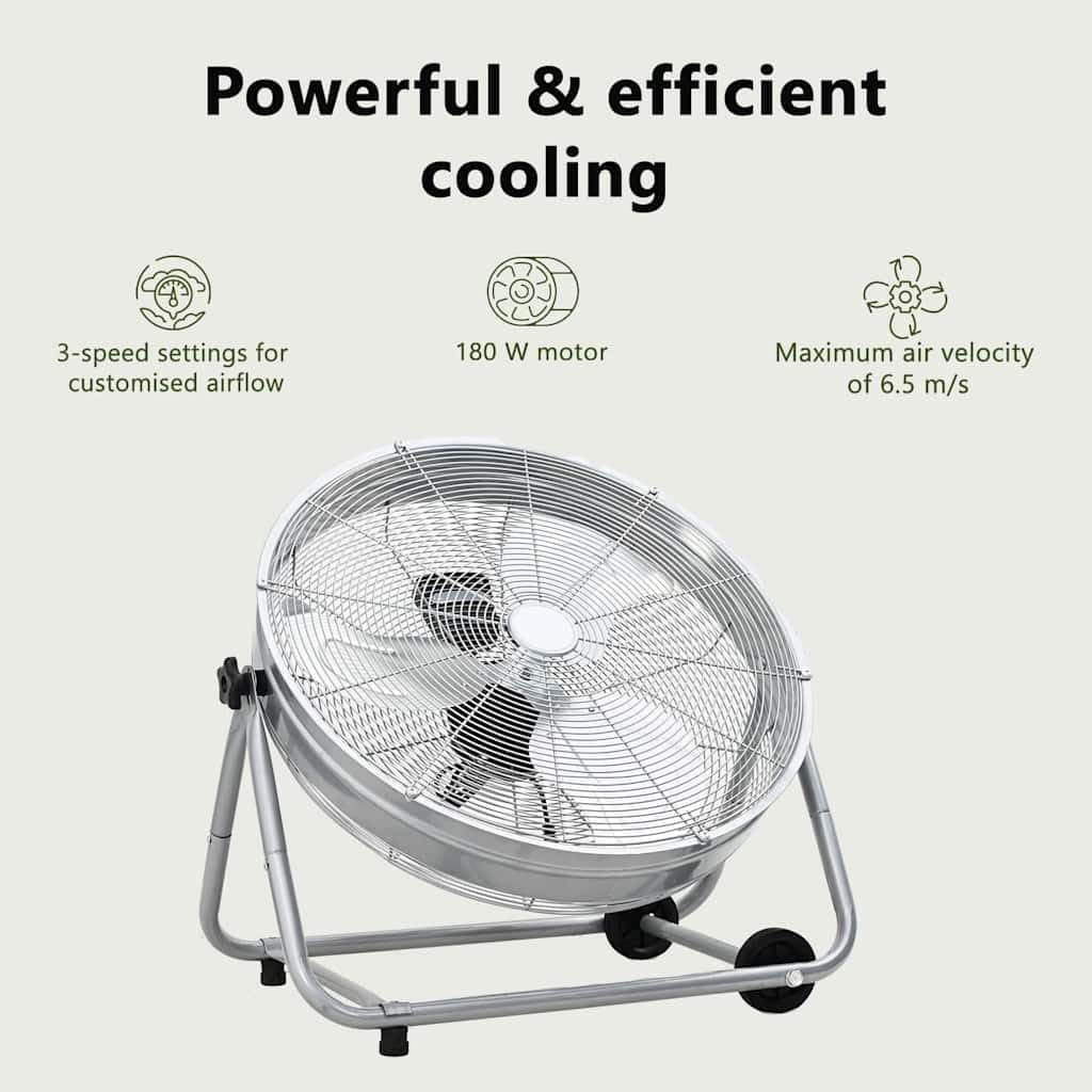 vidaXL Ventilatore a Tamburo Argento 79 x 37 x 82 cm Alluminio