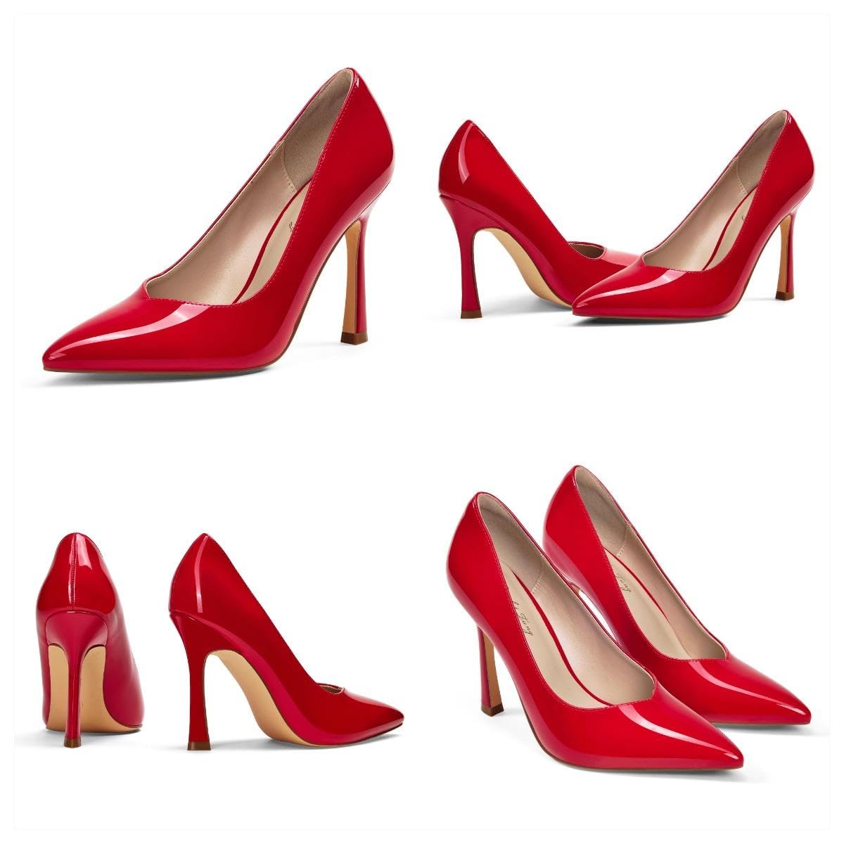 Zhabtuc Décolleté Donna Punta Chiusa Tacco 10 cm Stiletto Scarpe da Cerimonia