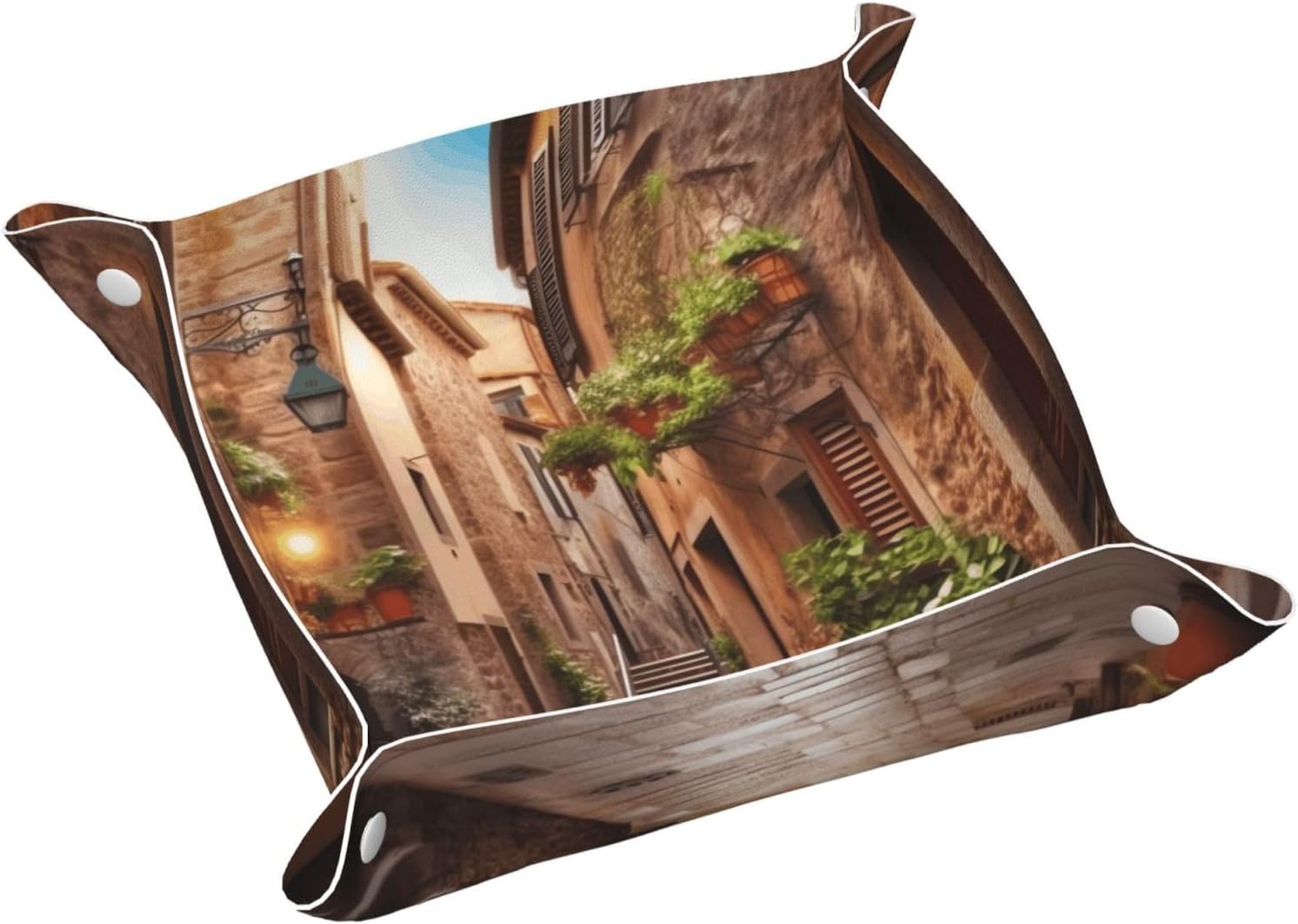 Leather Valet Tray Desktop Storage Organizer Travel Storage Dish Plate