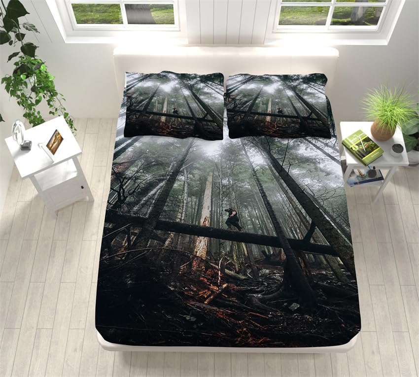 Sabanas 150X190 Selva Bedding Juego De Sabanas 3 Piezas - Poliéster Microfibra Cepillada Funda Colchon - Hipoalergenica Juego De Sabanas - 2 Fundas De Almohada
