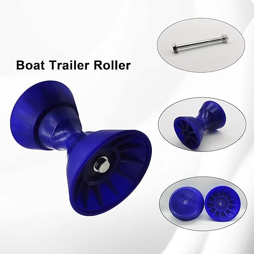 Miniatura 4 de Ensamblaje de rodillo de campana de arco de remolque de barco de 4 pulgadas con eje de 12 pulgada para soporte de 4 pulgadas, poliuretano