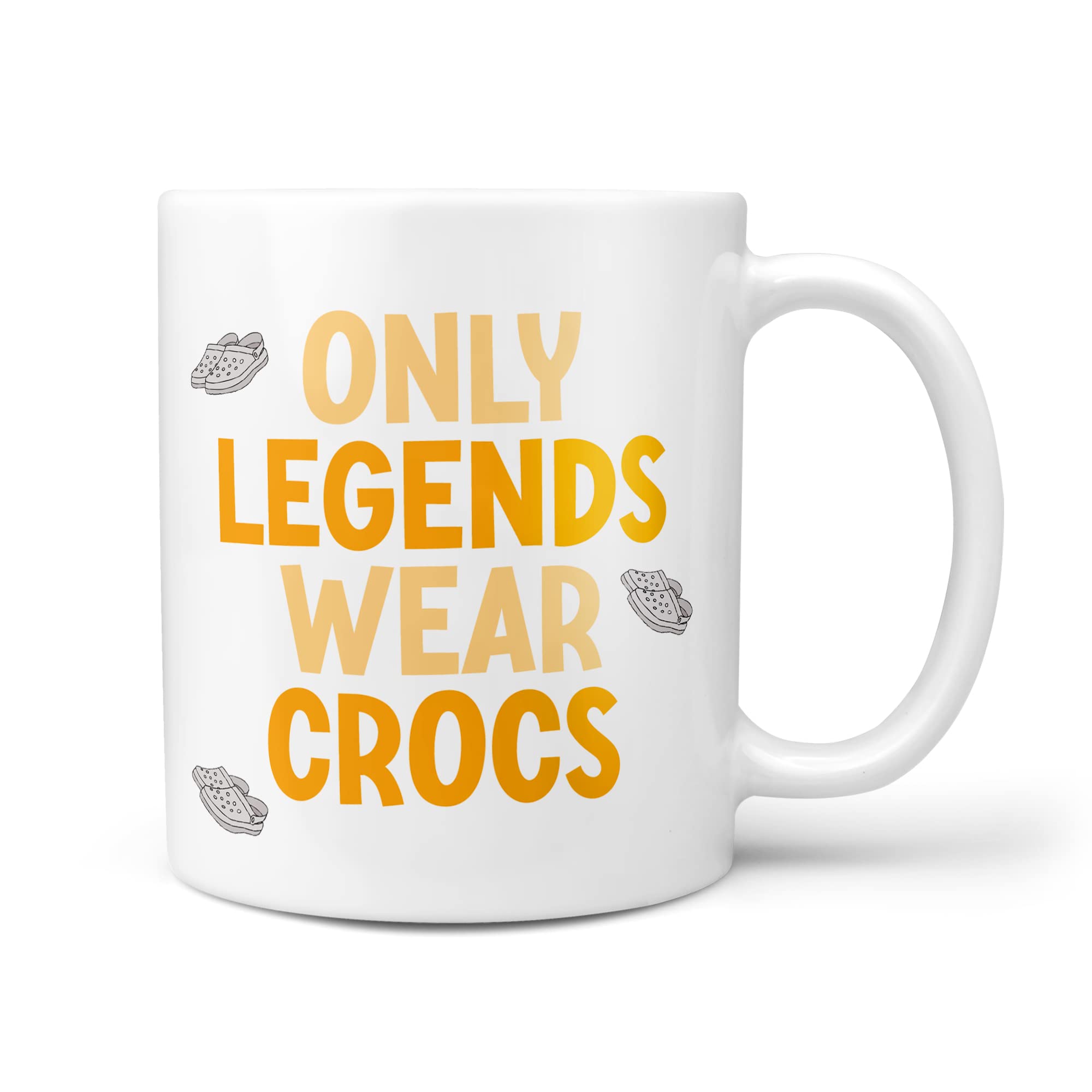 TeHeGifts - Only Legends Wear Crocs 10oz Gift Mug Funny Novelty Gifts for Croc Wearer Dad Mum Men or Women