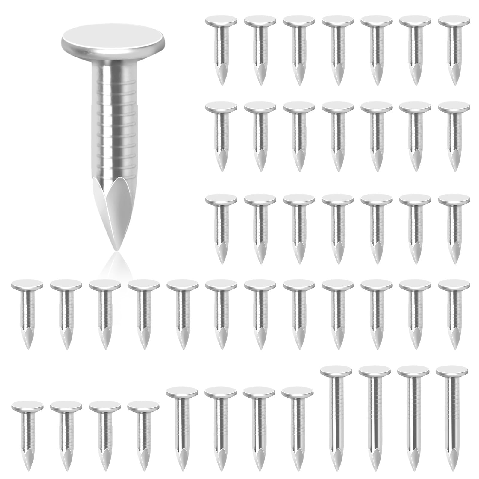 Glarks 300Pcs 3/4inch Steel Roofing Felt Nails Zinc Plated Roofing Felt Pins Clout Nails Countersunk Head Felt Nails, for Securing Shed Roofs, Roofing