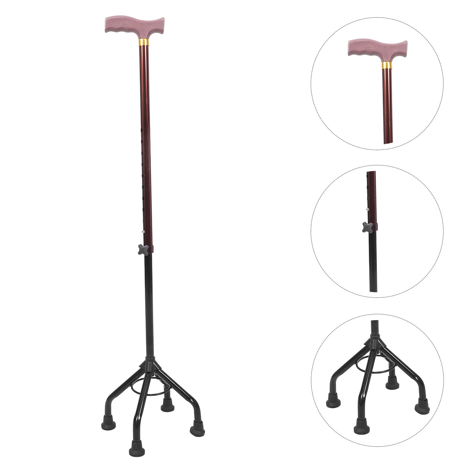 Cabilock Bastón para Actividades al Aire Libre de Aleación de Diseño de Patas Ajustable de Aleación de y Mango Antideslizante y Senderismo Seguro