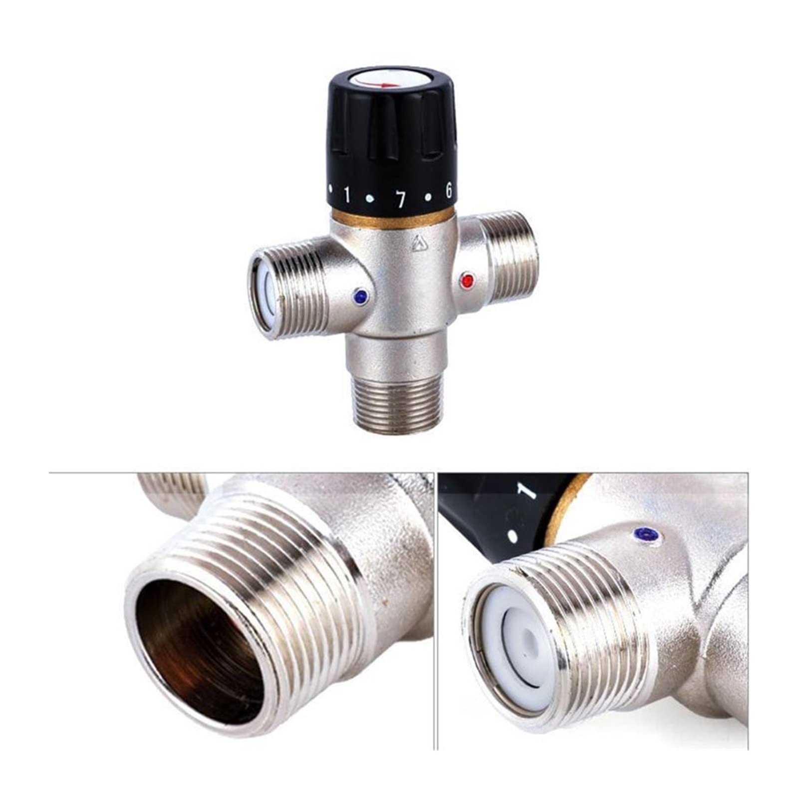Youngran 3/4 de Pulgada DN20 Válvula de Mezcla termostática del Calentador Solar Tmv Termostato de válvula de tubería 63HF Leisurely